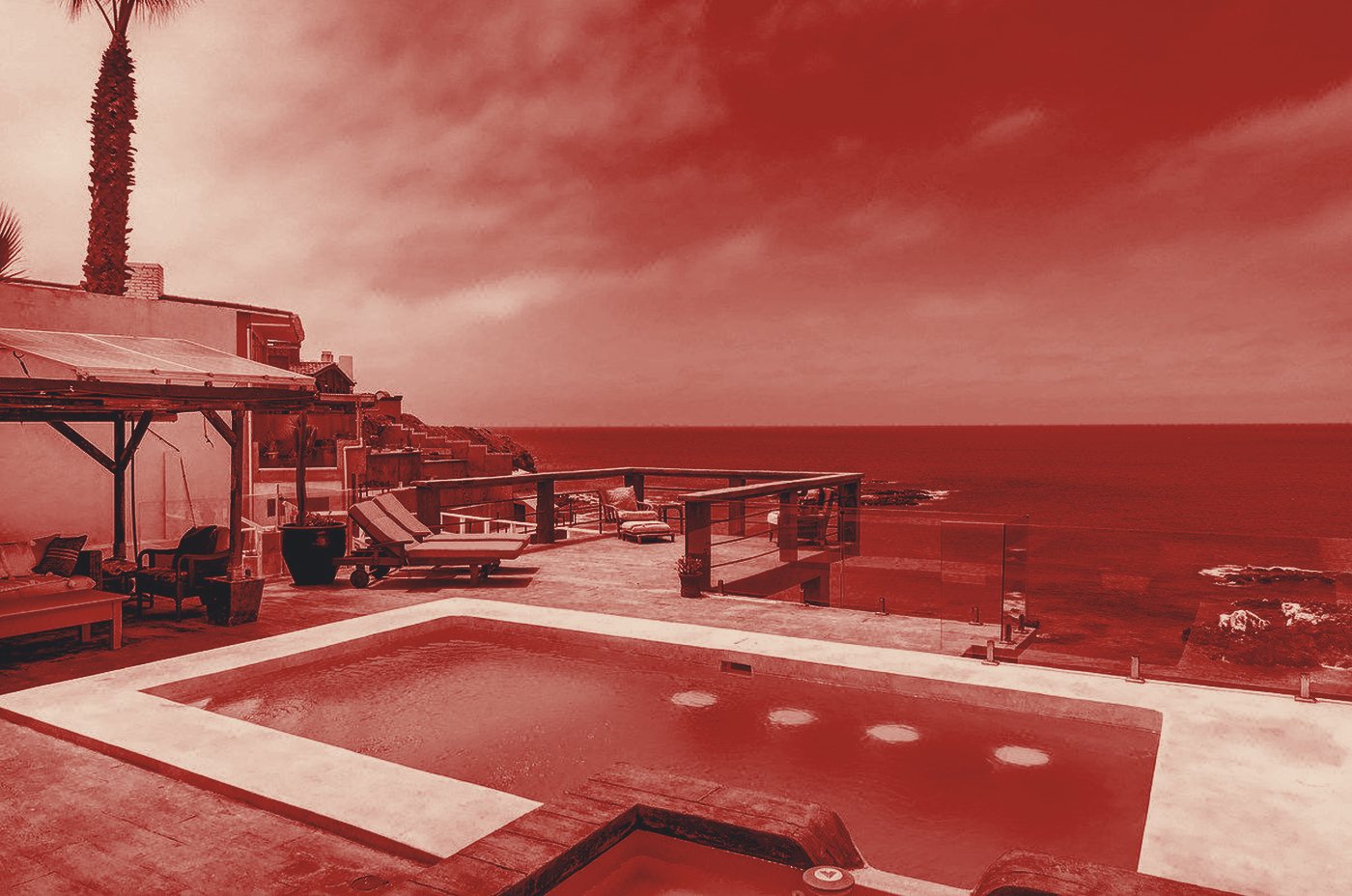 Rosarito clinic terrace and pool, no people